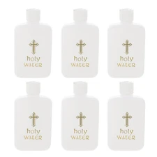 6 PCS 3.4oz 100ml Plastic Holy Water Bottles with Gold Cross Empty Containers