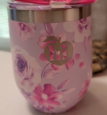 Hi Peach Layne, Gift Set, Purple Floral Wine Tumbler with Nail File