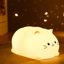 Cat Night Light for Kids, 7 Color Changing Cute Cat Lights