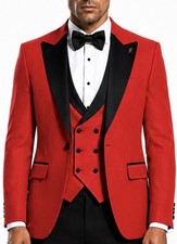 Exclusive Mens Suit Green Tuxedo Pointed Collar Wedding Suit Slim Fit