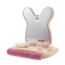 Parrot Play Stand Bird Feeding Station Cage Food Accessories Mirrors for Cages