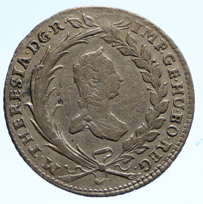 1765 AUSTRIA Queen Maria Theresa Genuine Antique 10 Kreuzer