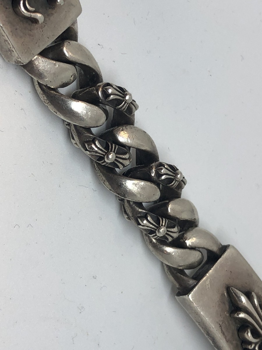Chrome Hearts 1997 ID Cuban SILVER Bracelet Dagger length 8