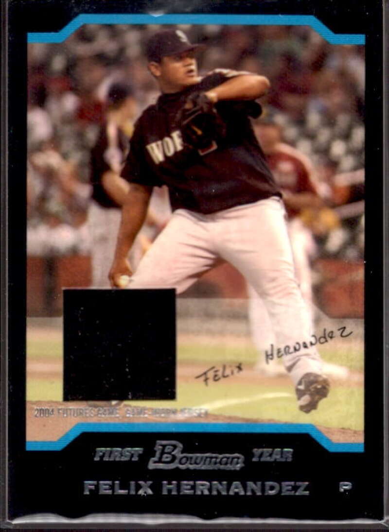 Felix Hernandez #BDP150 Baseball Cards 2004 Bowman Draft Picks Futures Game Jersey Relics trading card — raw and PSA graded price guide
