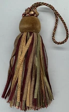 5" Gold Burgundy Light Sage Ball Tassel Tassels Lot Of 2 Home Decor