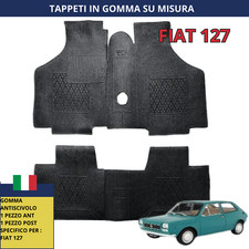 Per Fiat 127 Auto D'epoca Serie 4 Pz Tappeti Tappetini neri in Gomma su Misura