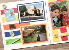 Back to School Scrapbook Layouts, Premade School Pages, School Layouts