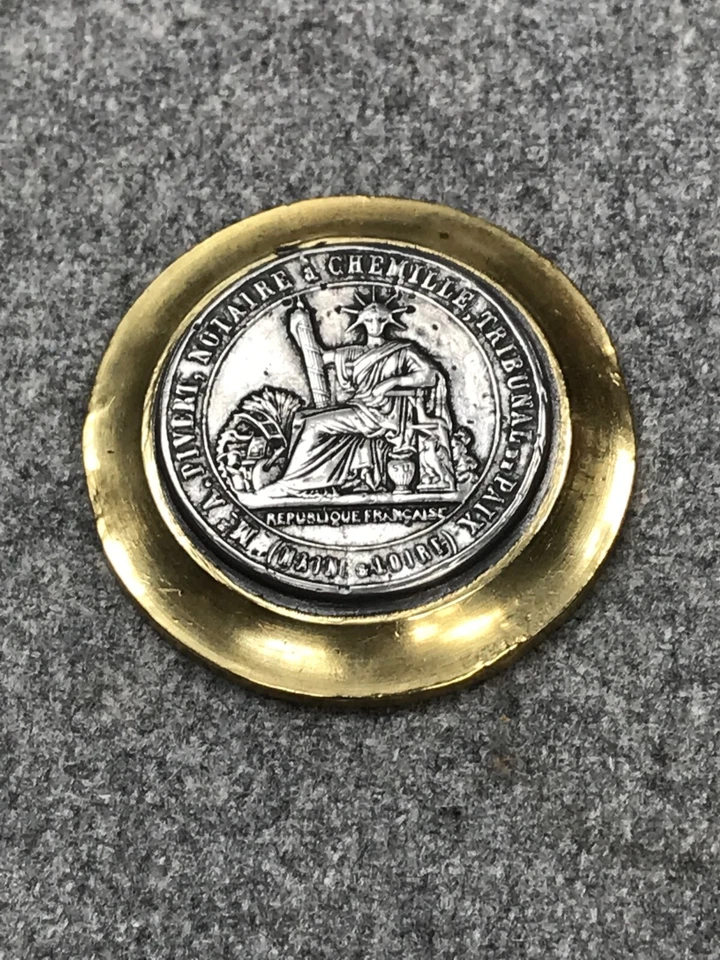 Plaque de Notaire, Pivert à Chemillé (49), époque Louis-Philippe, XIX°siècle. - Photo 4/4