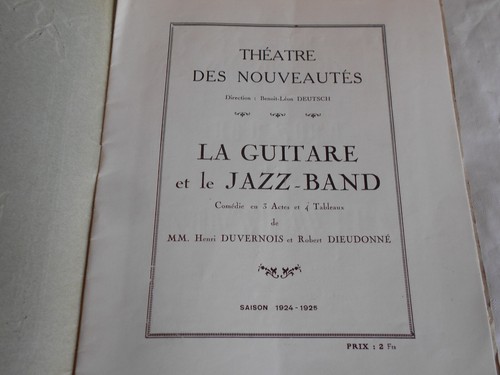 Vintage Theatre Des Nouveautes programme French La Guitare et le Jazz band 1924 - Picture 2 of 5