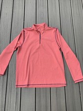 Vineyard Vines Boy  s Sz XL 18 Performance 1/4 Zip Casual Pullover Pink/Navy 