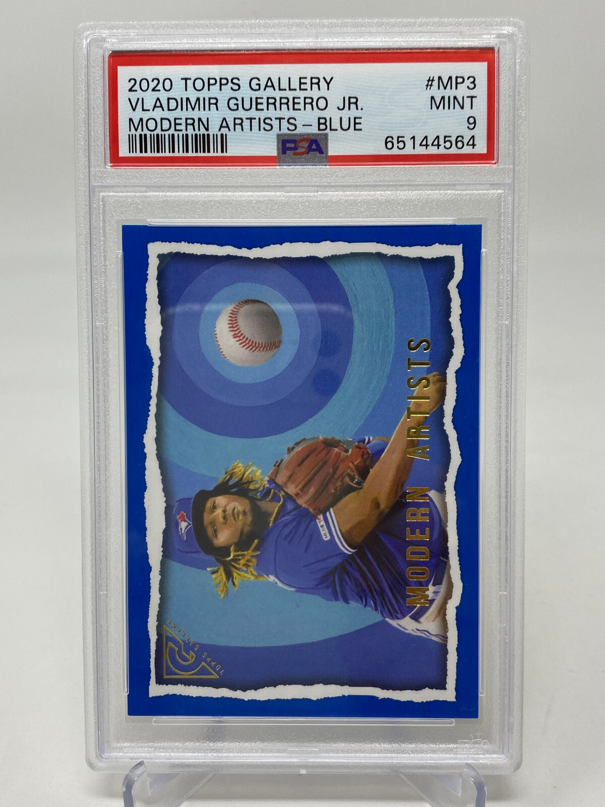 2020 Topps Gallery #MP3 Vladimir Guerrero jr Modern Artists Blue #26/99 PSA 9 view 3