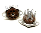 7 Pin Miniature Tube Socket NOS IEC USA Brown Phenolic w Tabs (x1)