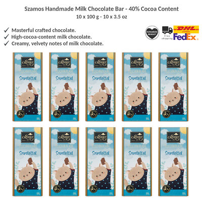 Szamos Milk Chocolate Bar High Cocoa Content Kitty Pattern Gift Wrapping 100gx10