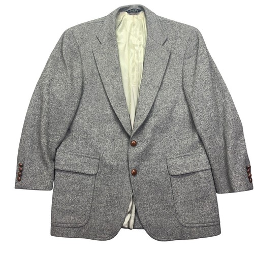 Vintage Chaps Ralph Lauren Camel Hair Blazer Sport Coat Wool USA Made Gray