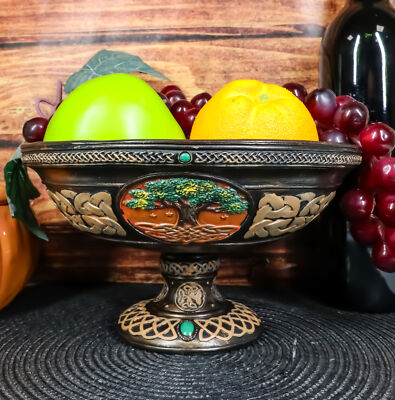 Ebros Ancient Celtic Tree of Life Offering Bowl Figurine 8.5''H Celtic Knotwork