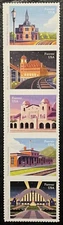 2023 Scott #5758-62, Forever, HISTORIC RAILROAD STATIONS - MNH - Strip of 5