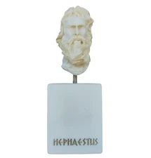 Hephaestus God of fire, metalworking and the art of sculpture Gold Tone 5.12" Bu