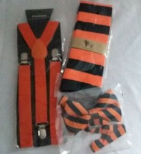 Halloween Costume Accessories Cosplay suspenders striped knee socks bow tie NEW