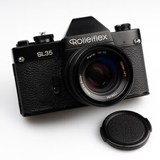 ⭐MINT⭐SERVICED Rolleiflex SL35 Black 35mm Film SLR Camera Planar 1.8 50mm Lens