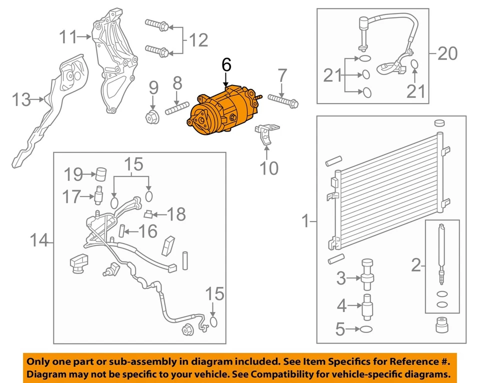 Used A/C Compressor fits: 2011 Buick Regal  Grade A - Image 3 of 4