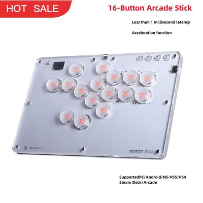 Haute42 T16 16-Button Arcade Stick Joystick with Kailh Red Low Profile Switches