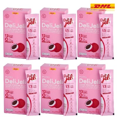 X6 DeliJeli Clear Protein Jelly #Lychee Dietary Supplement Astaxanthin Vitamin