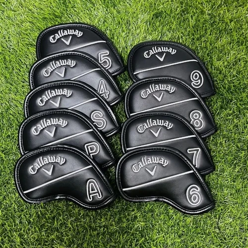 9PCS Golf Iron Headcovers for Callaway Club Covers Caps 4-9 PAS Black Magnetic - Picture 1 of 1