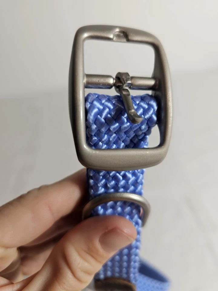 Coleira Mendota Pet Trançada Cachorro 1"w Até 24" FEITA nos EUA Artesanal Azul - Imagem 4 de 4