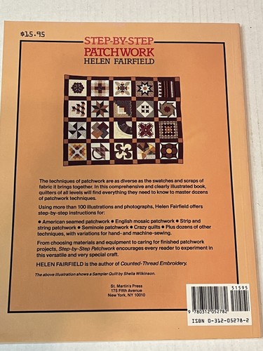 1990 Step-By-Step Patchwork Quilt Pattern Book 17 Plus Techniques Fairfield - Picture 7 of 7