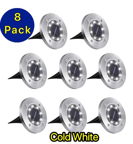 1-16 PCS LED Solar Power Flat Buried Light In-Ground Lamp Outdoor Path Garden - Picture 8 of 14