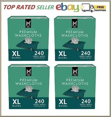 4 PACK - Member's Mark Adult Washcloths, 240 ct. (Total 960 ct.) FREE SHIP!!