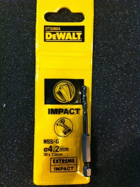 Dewalt Dt 50604 DT50604 Extreme Impact 1/4“ 4,2 X 71Mm HSS-G Metallbohrer !-image