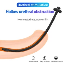 Flexible Hollow Urethral Penis Plug Urethra Stretcher Stretching Sound Dilator