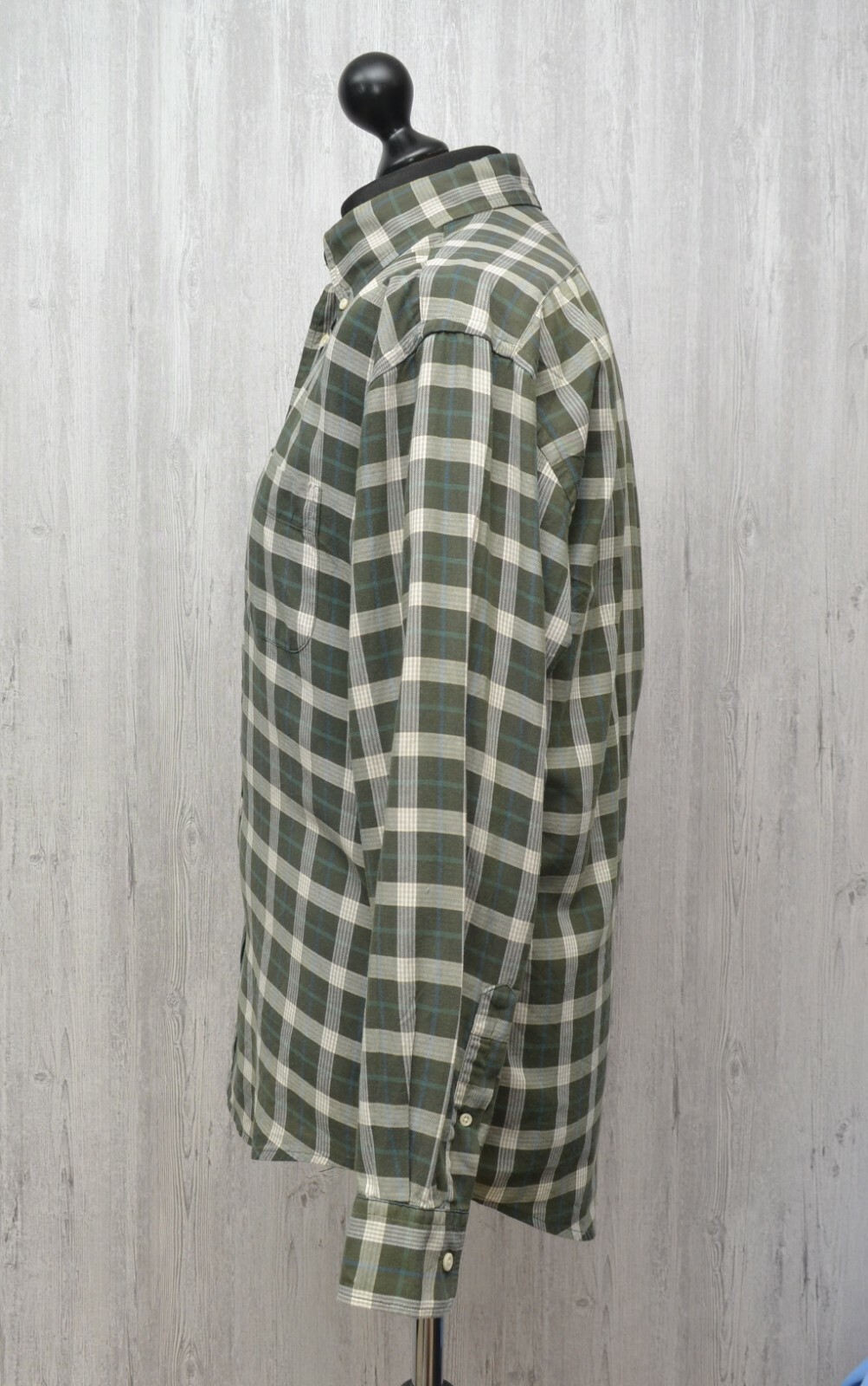 Yves Saint Laurent YSL camicia uomo a quadri bianco verde taglia L