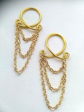 2 x Triple Chain Fake Nipple Rings Body Jewelry Non Piercing nipple  Body Chain 