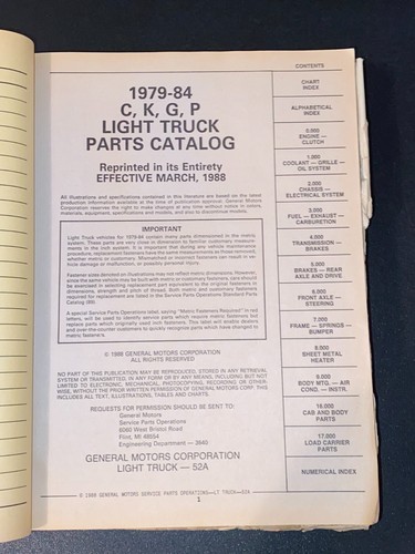 OEM GM 1979-1984 C,K,G,P Light Truck Parts Catalog - Picture 2 of 2