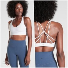 Athleta M MEDIUM Solace Sports Bra D-DD, White Soft Bra Top Yoga Workout NWT NEW