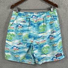 Vineyard Vines Men's Swim Trunks Tropical Islands Print M Beach Aloha Vacation
