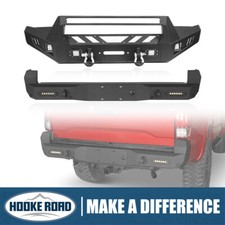 Hooke Road Steel Front & Rear Bumper W/ Winch Plate Fit 2016-2023 Toyota Tacoma