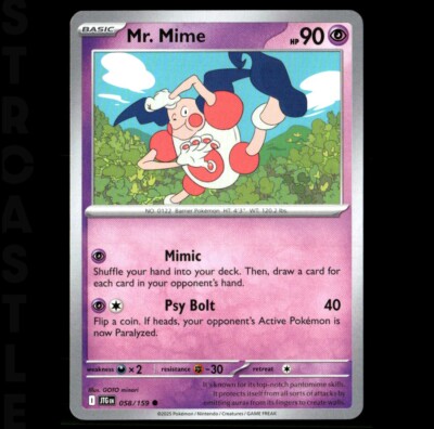 Mr. Mime 058/159 Paldean Fates Pokémon TCG Psychic Uncommon