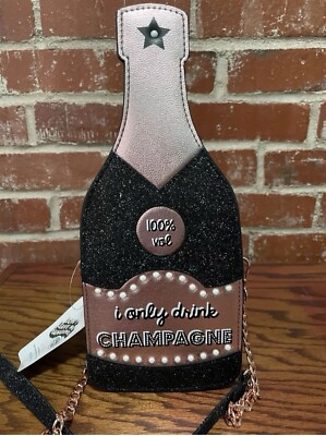 NWT Skinny Dip Champagne Bottle Crossbody Bag New Years Celebration Sparkle