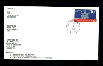 US FDC #1543-1546 LGS / Sautter 1974 PA First Continental Congress Set of 4