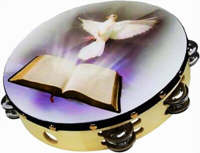 10'' inch Dove TAMBOURINE Double Jingle Row Band Percussion Musical Instrument