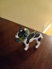 cute french bulldog ornament, has repaired leg