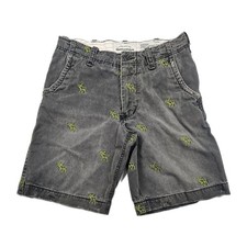 Abercrombie  Fitch Boys 16 Shorts Green Moose Distressed Blue Shorts Fun Play