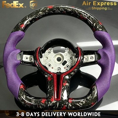 Purple Forged Carbon Fiber Steering Wheel for BMW F10 F20 F30 F32 F80 F82 M3 M4