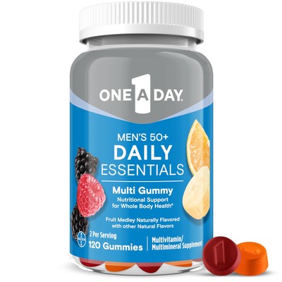 A Day Men s 50+ Daily Essentials Multivitamin Gummies, Multivitamin for Men O...