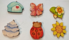 thun PORTAFORTUNA PER CHIUSURA PACCO THUN PUBBLICITARIO IN LEGNO ( LOTTO DI 6)