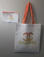 Orange Yellow Canvas Fashion Novelty Handmade  Mini Tote Makeup Bag Set
