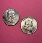 1952 D 1953 D Franklin Half Dollars 90% Silver